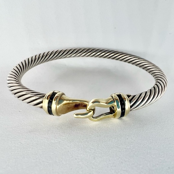 David Yurman 5mm Sapphire Buckle Bracelet with Gold - Picture 1 of 15